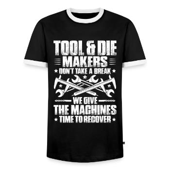 Tool Mechanic Toolmaker Tool & The Maker - Men's Ringer Shirt - black/white - Front - AI Model Female 172 light (172cm) & AI Model Male 178 light (178cm)