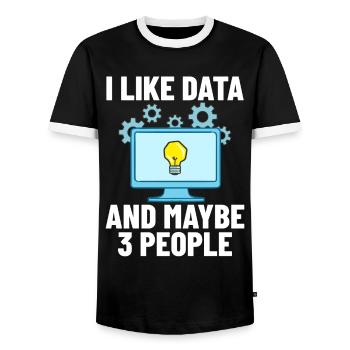 Software Development Software Developer Developer - Men's Ringer Shirt - black/white - Front - AI Model Female 172 light (172cm) & AI Model Male 178 light (178cm)