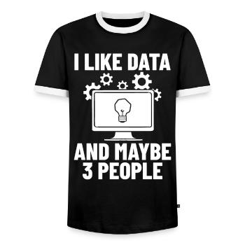 Software Development Software Developer Developer - Men's Ringer Shirt - black/white - Front - AI Model Female 172 light (172cm) & AI Model Male 178 light (178cm)