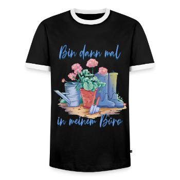 Bin dann mal im Garten Gärtner - Männer Kontrast-T-Shirt - Schwarz/Weiß - Vorne - AI Model Female 172 light (172cm) & AI Model Male 178 light (178cm)