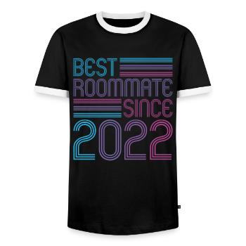 Best roommate since 2022 love your roomates - Men's Ringer Shirt - black/white - Front - AI Model Female 172 light (172cm) & AI Model Male 178 light (178cm)