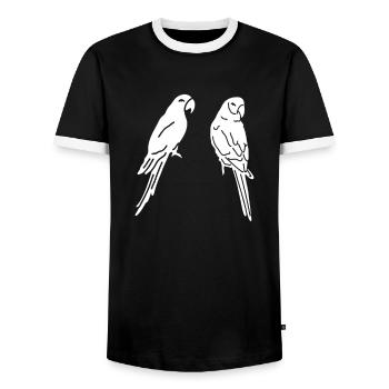 Papagei Nymphensittich Vogelliebhaber I - Männer Kontrast-T-Shirt - Schwarz/Weiß - Vorne - AI Model Female 172 light (172cm) & AI Model Male 178 light (178cm)