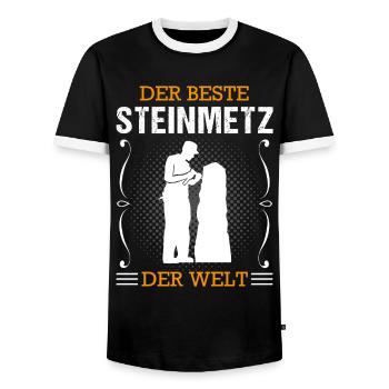 Steinmetz Beruf Ausbildung Handwerker Geschenk - Männer Kontrast-T-Shirt - Schwarz/Weiß - Vorne - AI Model Female 172 light (172cm) & AI Model Male 178 light (178cm)