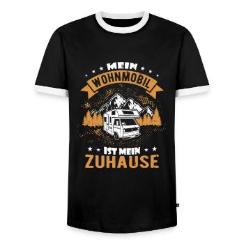 Camping Wohnmobil - Männer Kontrast-T-Shirt - Schwarz/Weiß - Vorne - AI Model Female 172 light (172cm) & AI Model Male 178 light (178cm)