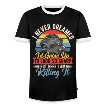 I Never Dreamed I'd Grow Up To Look So Sharp - Männer Kontrast-T-Shirt - Schwarz/Weiß - Vorne - AI Model Female 172 light (172cm) & AI Model Male 178 light (178cm)