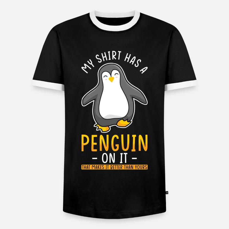 Pinguin Liebe Pinguin Spruch - Männer Kontrast-T-Shirt - Schwarz/Weiß