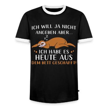 Faultier Geschenk Faultier Sprüche - Männer Kontrast-T-Shirt - Schwarz/Weiß - Vorne - AI Model Female 172 light (172cm) & AI Model Male 178 light (178cm)