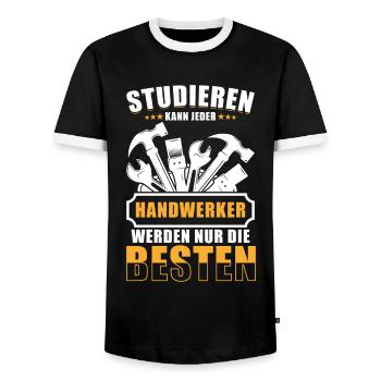 Handwerker Handwerkersprüche lustig - Männer Kontrast-T-Shirt - Schwarz/Weiß - Vorne - AI Model Female 172 light (172cm) & AI Model Male 178 light (178cm)