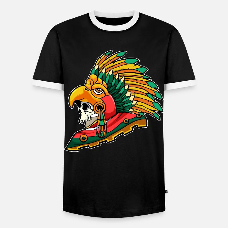 Aztec Eagle Warrior Maya Skull Inca - Herre kontrast-T-shirt - sort/hvid