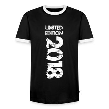 Limited Edition 2018 - Männer Kontrast-T-Shirt - Schwarz/Weiß - Vorne - AI Model Female 172 light (172cm) & AI Model Male 178 light (178cm)