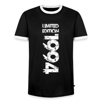 Limited Edition 1994 - Men's Ringer Shirt - black/white - Front - AI Model Female 172 light (172cm) & AI Model Male 178 light (178cm)