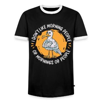 Seagull Seagull - Men's Ringer Shirt - black/white - Front - AI Model Female 172 light (172cm) & AI Model Male 178 light (178cm)