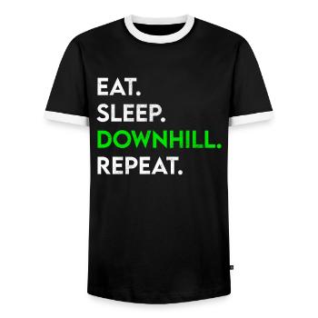 manger dormir en descente répéter - T-shirt contrasté Homme - noir/blanc - Devant - AI Model Female 172 light (172cm) & AI Model Male 178 light (178cm)
