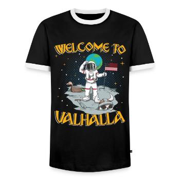 Welcome to Valhalla - Männer Kontrast-T-Shirt - Schwarz/Weiß - Vorne - AI Model Female 172 light (172cm) & AI Model Male 178 light (178cm)