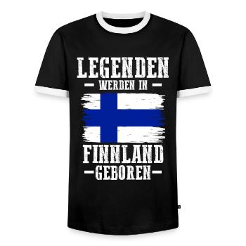 Finnland Finne Finnisches - Männer Kontrast-T-Shirt - Schwarz/Weiß - Vorne - AI Model Female 172 light (172cm) & AI Model Male 178 light (178cm)