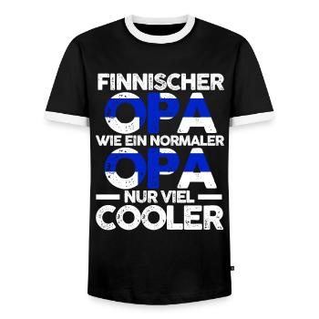 Finnlandischer Opa Finne Finnland - Männer Kontrast-T-Shirt - Schwarz/Weiß - Vorne - AI Model Female 172 light (172cm) & AI Model Male 178 light (178cm)