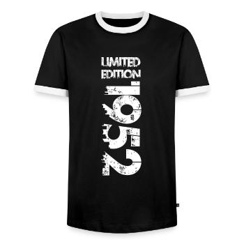 Limited Edition 1952 - Männer Kontrast-T-Shirt - Schwarz/Weiß - Vorne - AI Model Female 172 light (172cm) & AI Model Male 178 light (178cm)