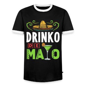 Tequila Cinco De Mayo Mexican Fiesta - Men's Ringer Shirt - black/white - Front - AI Model Female 172 light (172cm) & AI Model Male 178 light (178cm)