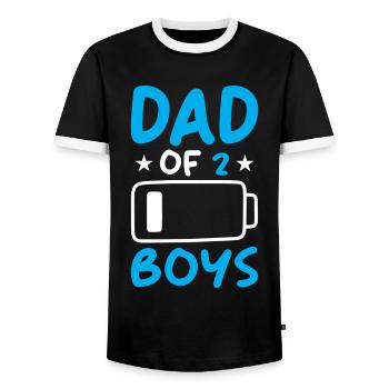 Papa de 2 garçons - T-shirt contrasté Homme - noir/blanc - Devant - AI Model Female 172 light (172cm) & AI Model Male 178 light (178cm)