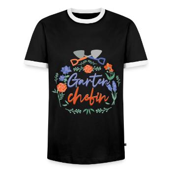 Gartenchefin Gärtner - Männer Kontrast-T-Shirt - Schwarz/Weiß - Vorne - AI Model Female 172 light (172cm) & AI Model Male 178 light (178cm)
