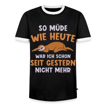 Faultier Geschenk Faultier Sprüche - Männer Kontrast-T-Shirt - Schwarz/Weiß - Vorne - AI Model Female 172 light (172cm) & AI Model Male 178 light (178cm)
