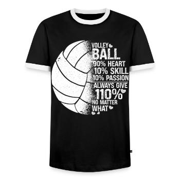 Volleyball Player Team Volleyball - Men's Ringer Shirt - black/white - Front - AI Model Female 172 light (172cm) & AI Model Male 178 light (178cm)