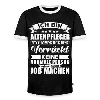 Altenpfeger Sprüche Altenpflege sprüche - Männer Kontrast-T-Shirt - Schwarz/Weiß - Vorne - AI Model Female 172 light (172cm) & AI Model Male 178 light (178cm)