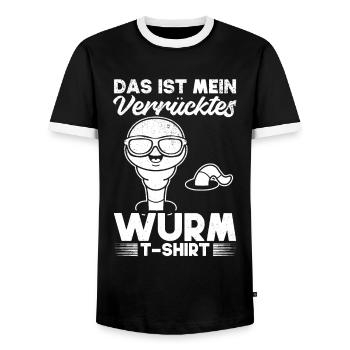 Das Ist Mein Verrücktes Wurm T-Shirt Wurm - Männer Kontrast-T-Shirt - Schwarz/Weiß - Vorne - AI Model Female 172 light (172cm) & AI Model Male 178 light (178cm)
