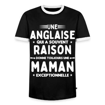 Une anglaise donne toujours maman exceptionnelle - T-shirt contrasté Homme - noir/blanc - Devant - AI Model Female 172 light (172cm) & AI Model Male 178 light (178cm)