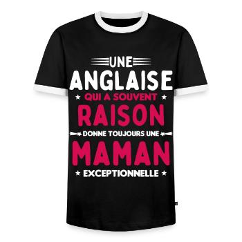 Une anglaise donne toujours maman exceptionnelle - T-shirt contrasté Homme - noir/blanc - Devant - AI Model Female 172 light (172cm) & AI Model Male 178 light (178cm)