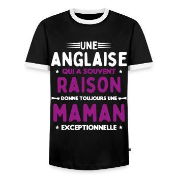 Une anglaise donne toujours maman exceptionnelle - T-shirt contrasté Homme - noir/blanc - Devant - AI Model Female 172 light (172cm) & AI Model Male 178 light (178cm)