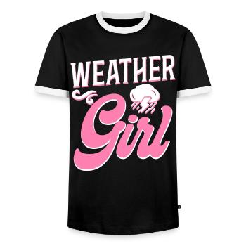 Météorologue Prévisions météorologiques - T-shirt contrasté Homme - noir/blanc - Devant - AI Model Female 172 light (172cm) & AI Model Male 178 light (178cm)