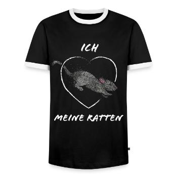 Ratte Rattenbesitzer Rattenliebhaber Rattenzüchter - Männer Kontrast-T-Shirt - Schwarz/Weiß - Vorne - AI Model Female 172 light (172cm) & AI Model Male 178 light (178cm)