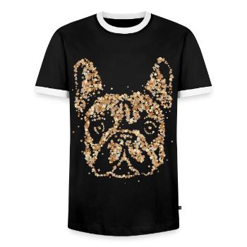 Frenchie Dog Propriétaire Français Bulldog Dogs - T-shirt contrasté Homme - noir/blanc - Devant - AI Model Female 172 light (172cm) & AI Model Male 178 light (178cm)