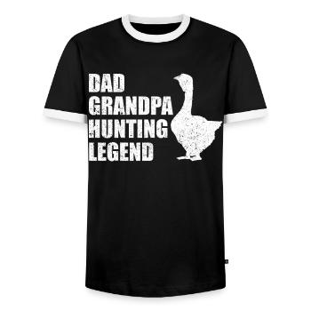 Drôle de chasseur de filles - T-shirt contrasté Homme - noir/blanc - Devant - AI Model Female 172 light (172cm) & AI Model Male 178 light (178cm)