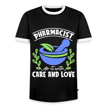 Pharmacien Technicien en pharmacie Cadeau de technicien - T-shirt contrasté Homme - noir/blanc - Devant - AI Model Female 172 light (172cm) & AI Model Male 178 light (178cm)