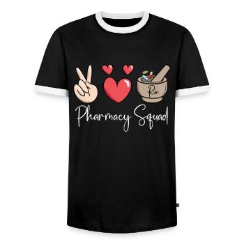 Technicien en pharmacie Cadeau de technicien en pharmacie - T-shirt contrasté Homme - noir/blanc - Devant - AI Model Female 172 light (172cm) & AI Model Male 178 light (178cm)