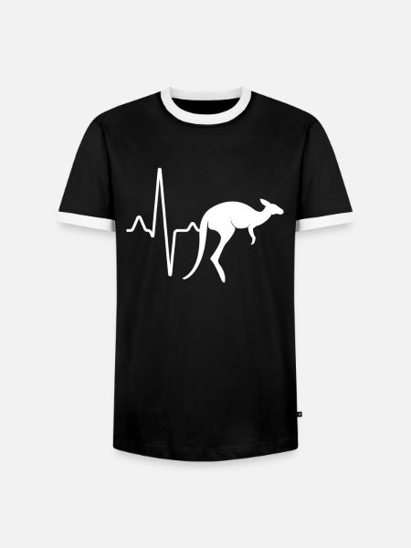 Kangourou Heartbeat - T-shirt contrasté Homme - noir/blanc