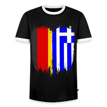 Allemagne Drapeau Grèce - T-shirt contrasté Homme - noir/blanc - Devant - AI Model Female 172 light (172cm) & AI Model Male 178 light (178cm)