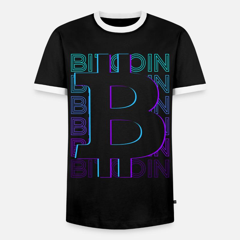 Bitcoin Kryptowährung Krypto Retro Geschenk - Männer Kontrast-T-Shirt - Schwarz/Weiß