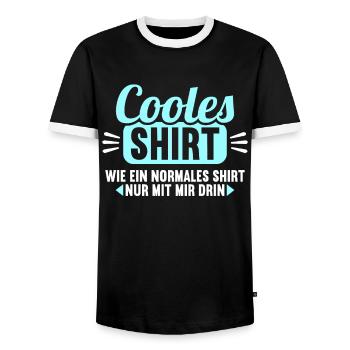 Cooles Shirt wie normales Shirt nur mit mir drin - Männer Kontrast-T-Shirt - Schwarz/Weiß - Vorne - AI Model Female 172 light (172cm) & AI Model Male 178 light (178cm)