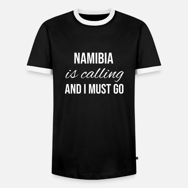 Namibia - Männer Kontrast-T-Shirt - Schwarz/Weiß