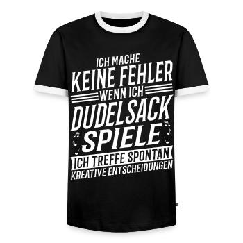 Dudelsackspieler Musikinstrument Musik Dudelsack - Männer Kontrast-T-Shirt - Schwarz/Weiß - Vorne - AI Model Female 172 light (172cm) & AI Model Male 178 light (178cm)