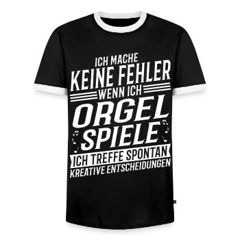 Orgelspieler Musikinstrument Musik Organist - Männer Kontrast-T-Shirt - Schwarz/Weiß - Vorne - AI Model Female 172 light (172cm) & AI Model Male 178 light (178cm)