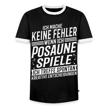 Posaunenspieler Musikinstrument Musik Posaunist - Männer Kontrast-T-Shirt - Schwarz/Weiß - Vorne - AI Model Female 172 light (172cm) & AI Model Male 178 light (178cm)