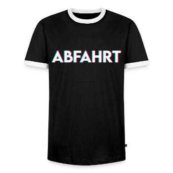 Techno feiern Party - Männer Kontrast-T-Shirt - Schwarz/Weiß - Vorne - AI Model Female 172 light (172cm) & AI Model Male 178 light (178cm)