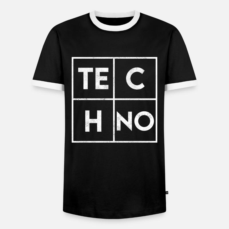 Techno - Men's Ringer Shirt - black/white