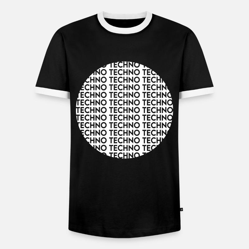 Techno - Männer Kontrast-T-Shirt - Schwarz/Weiß