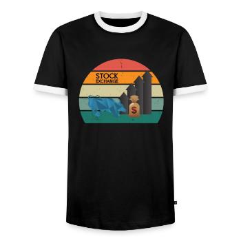 Zaster Moneten Scheine Münzgeld virtuelles Geld - Männer Kontrast-T-Shirt - Schwarz/Weiß - Vorne - AI Model Female 172 light (172cm) & AI Model Male 178 light (178cm)