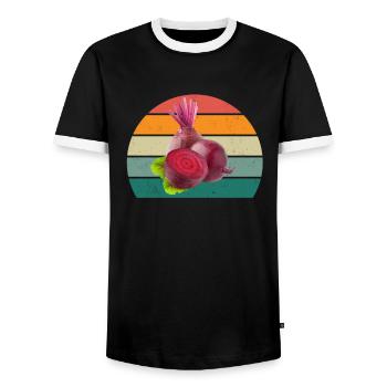 Plante Cultiver Terre Tomate Chou Carotte Légumes - T-shirt contrasté Homme - noir/blanc - Devant - AI Model Female 172 light (172cm) & AI Model Male 178 light (178cm)